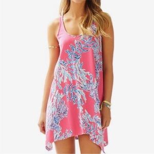 Lilly Pulitzer Monterey Mini Dress Sleeveless Capri Pink Samba Coral - Large